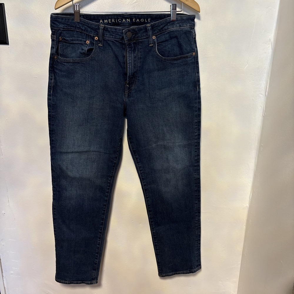 American Eagle Jeans Mens 34x32 Blue Airflex + Athletic Fit Dark Wash Denim